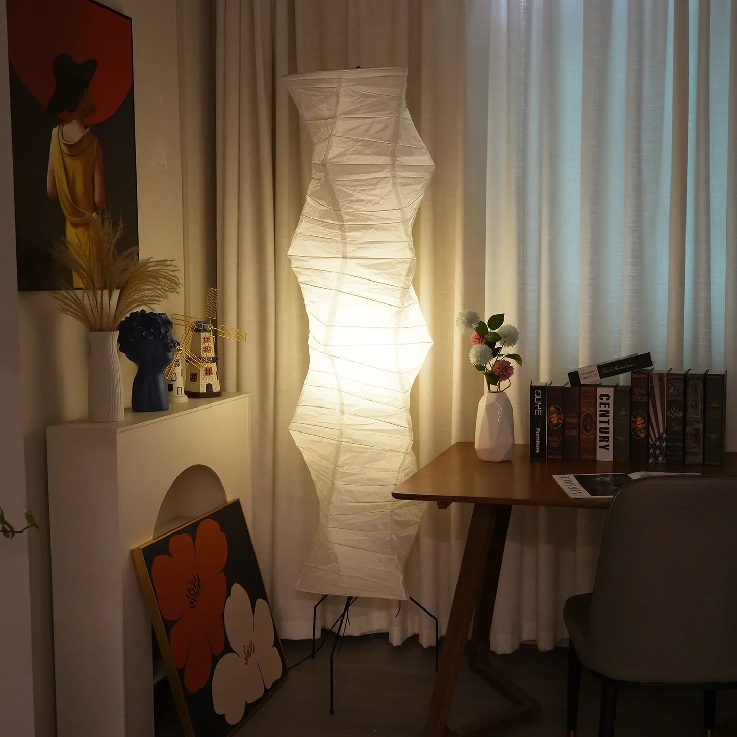 Akari Irregularly Twisted UF4-33N Floor Lamp