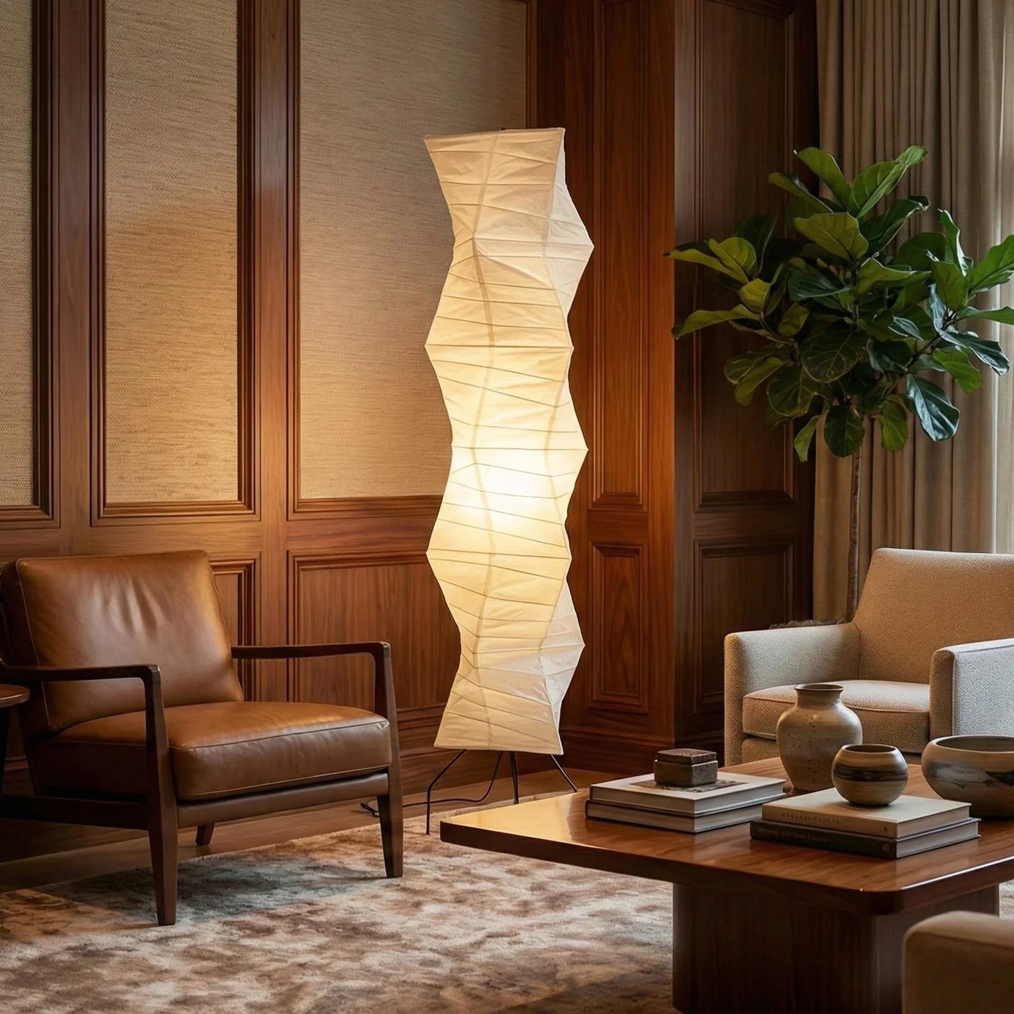 Akari Irregularly Twisted UF4-33N Floor Lamp