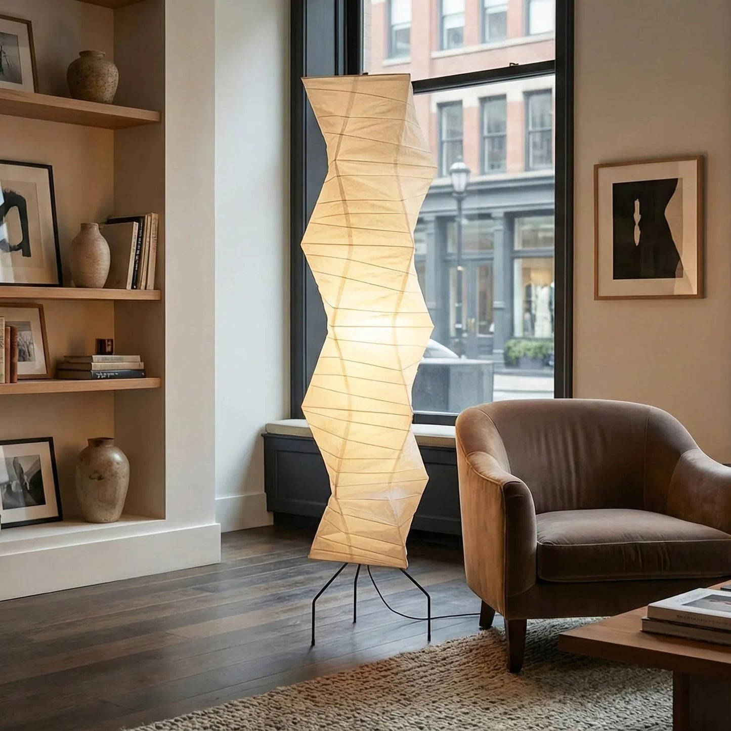 Akari Irregularly Twisted UF4-33N Floor Lamp