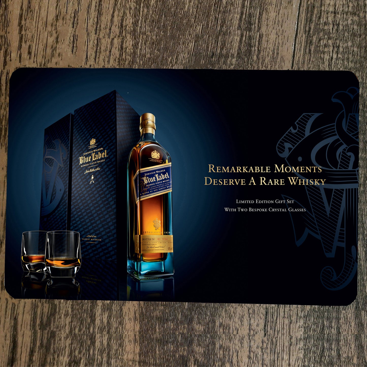 Johnnie Walker Blue Label Scotch Whisky Alcohol Liquor 8x12 Metal Wall Bar Sign