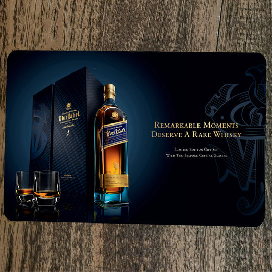 Johnnie Walker Blue Label Scotch Whisky Alcohol Liquor 8x12 Metal Wall Bar Sign