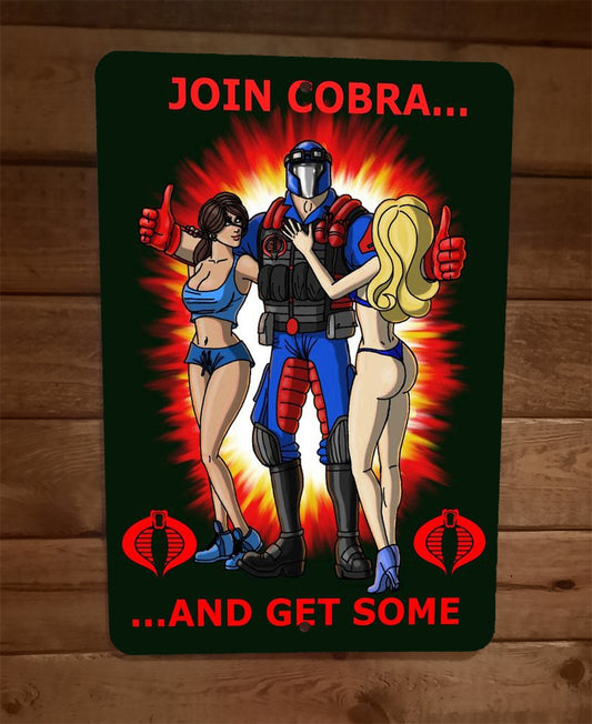 Join Cobra and Get Some 8x12 Metal Wall Sign GI JOE Retro 80s Cartoon