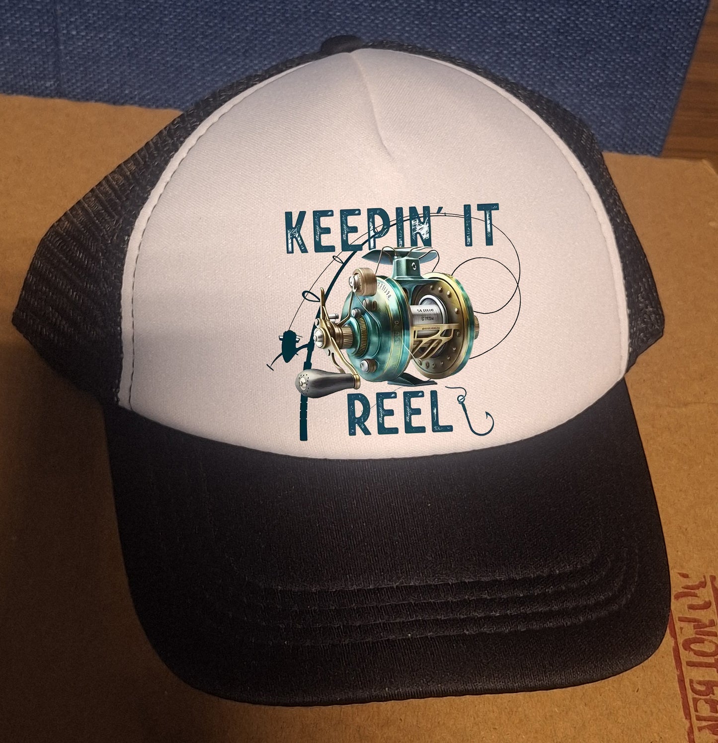 Adjustable Trucker Baseball Hat Cap Keepin it Reel Fishing