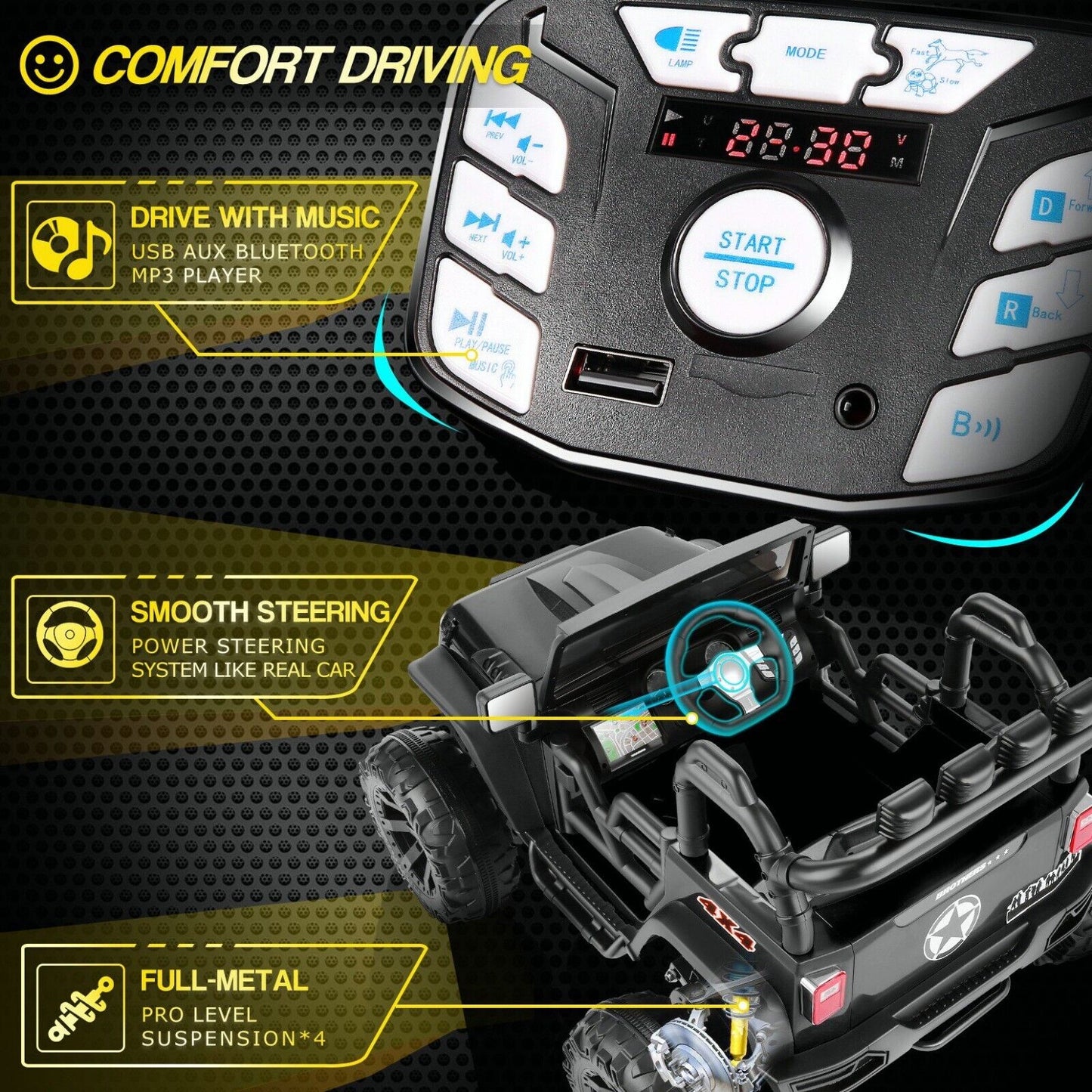 Kid Ride on Toy Car with Remote Control - Electric Truck for Children, Perfect Gift!