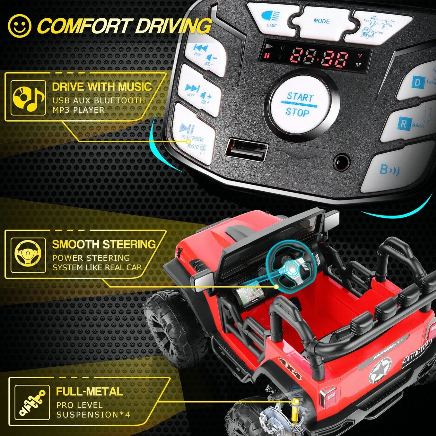 Kid Ride on Toy Car with Remote Control - Electric Truck for Children, Perfect Gift!
