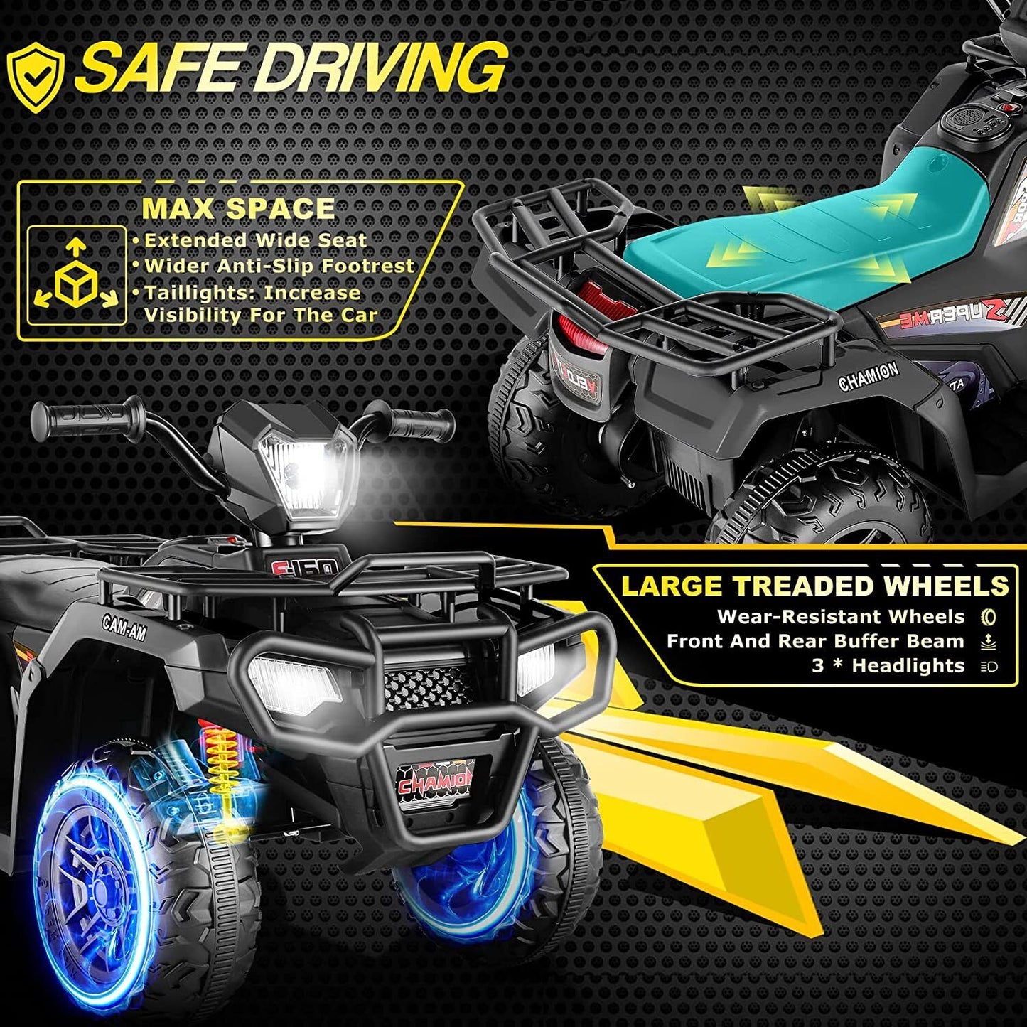 Kids Ride On Jeep Truck with Remote Control, MP3 Player, LED Lights, and 3 Speed Options - Perfect Gift for Children (24V/12V)