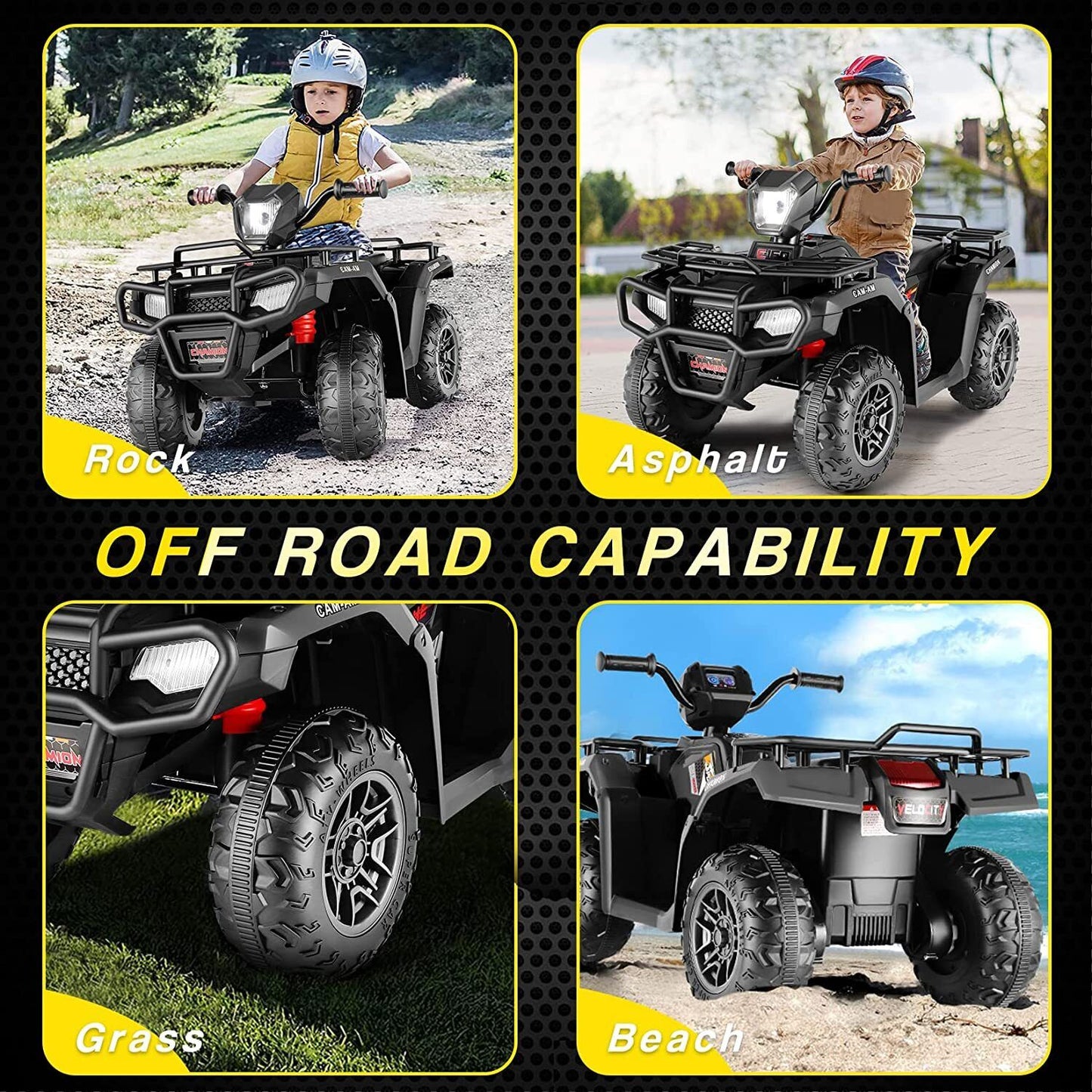 Kids Ride On Jeep Truck with Remote Control, MP3 Player, LED Lights, and 3 Speed Options - Perfect Gift for Children (24V/12V)