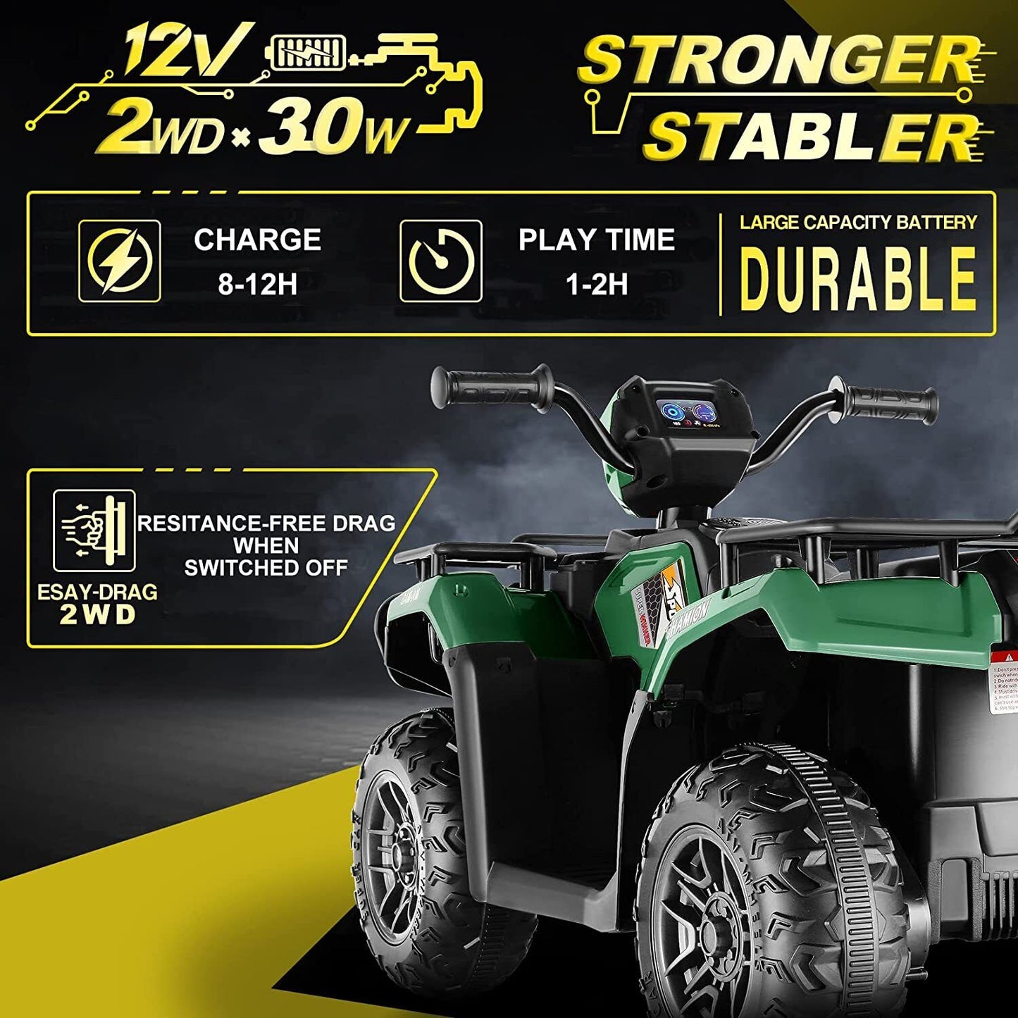 Kids Ride On Jeep Truck with Remote Control, MP3 Player, LED Lights, and 3 Speed Options - Perfect Gift for Children (24V/12V)