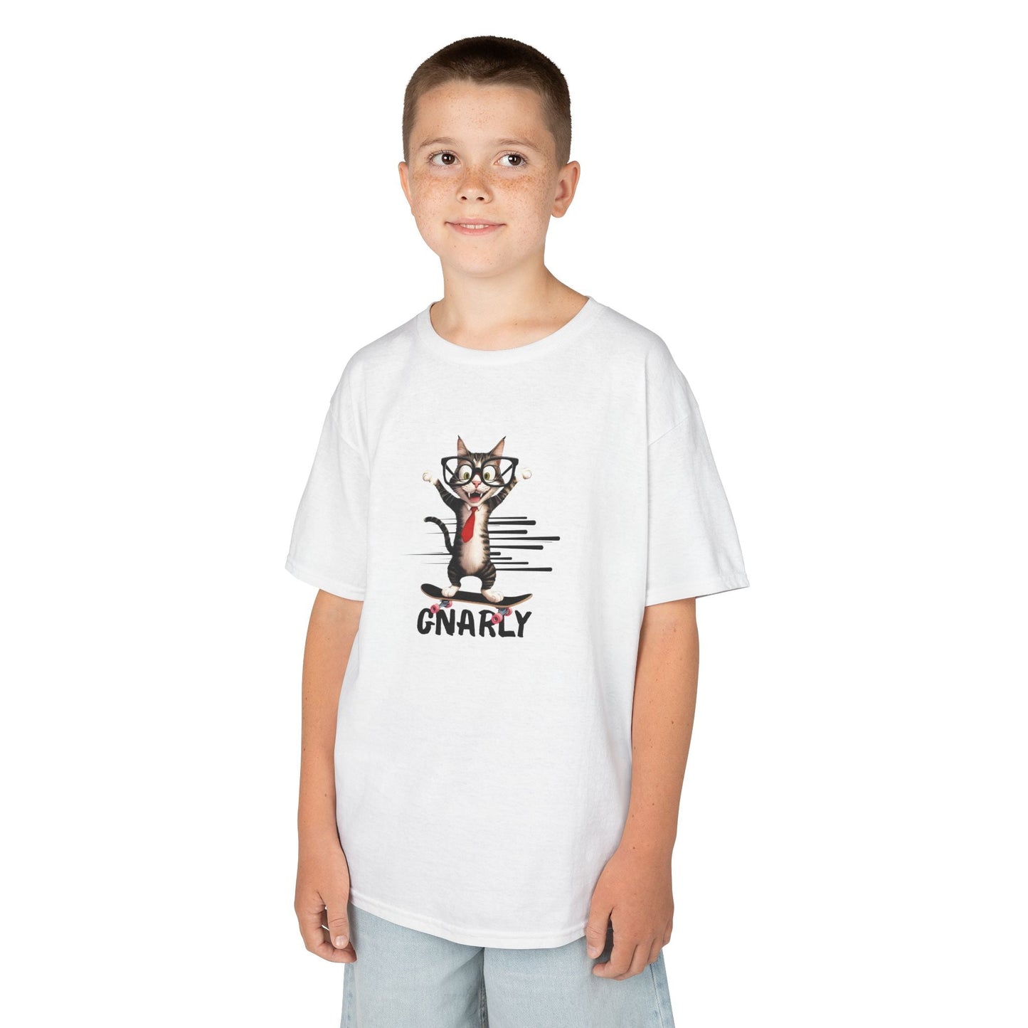 Kids Gnarly Cat Tee - Fun and Playful Cotton T-Shirt for Children