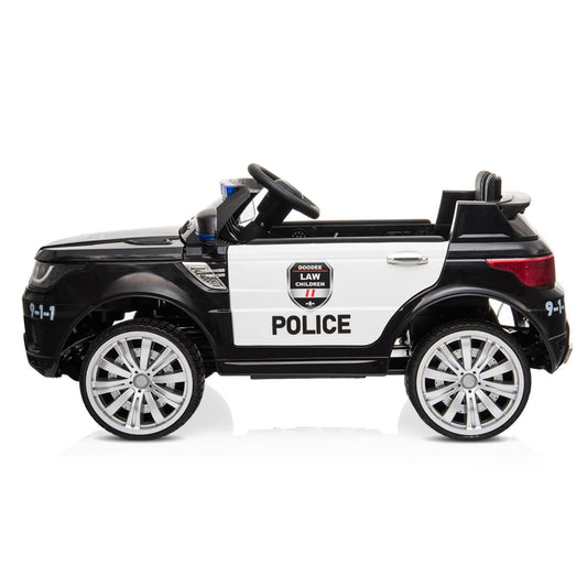 Kids Police Ride On Car with Remote Control, Music, and Horn - 12V Electric Toy