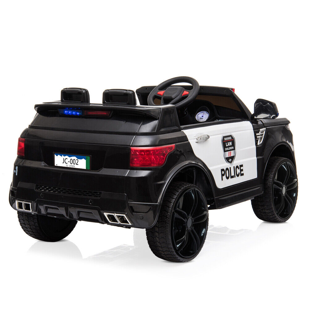 Kids Police SUV Ride-On Car with 3 Speeds, Music, Sirens, and Parental Control - 12V