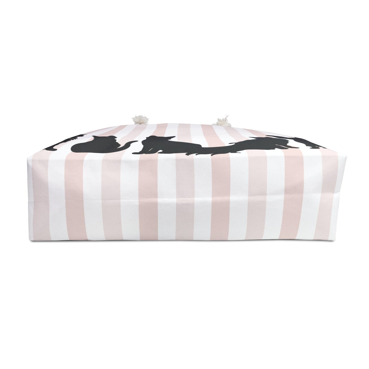 Pink Stripe Cat Silhouette Weekender Tote – Cat Lover Travel Bag