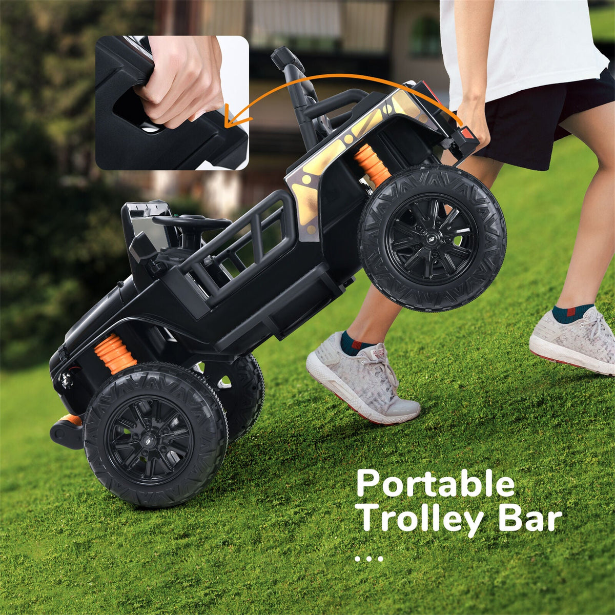 Remote Control Electric Ride-On Truck for Kids with Parent Seat and FM Radio - 12V Power Wheels