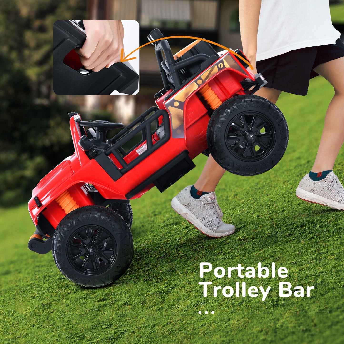 KLOKICK Parent-Child Electric Jeep Ride On Car with Remote Control and LED Lights - 3 Speed Options