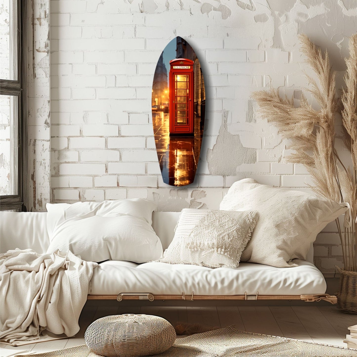 London Phone Booth Glass Wall Art