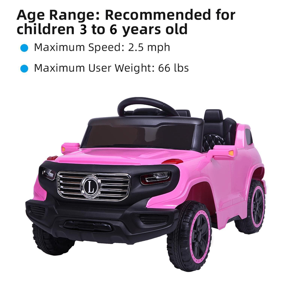 Leadzm Electric Kids Ride On Car with Remote Control, Music and Lights - Perfect Gift for Children