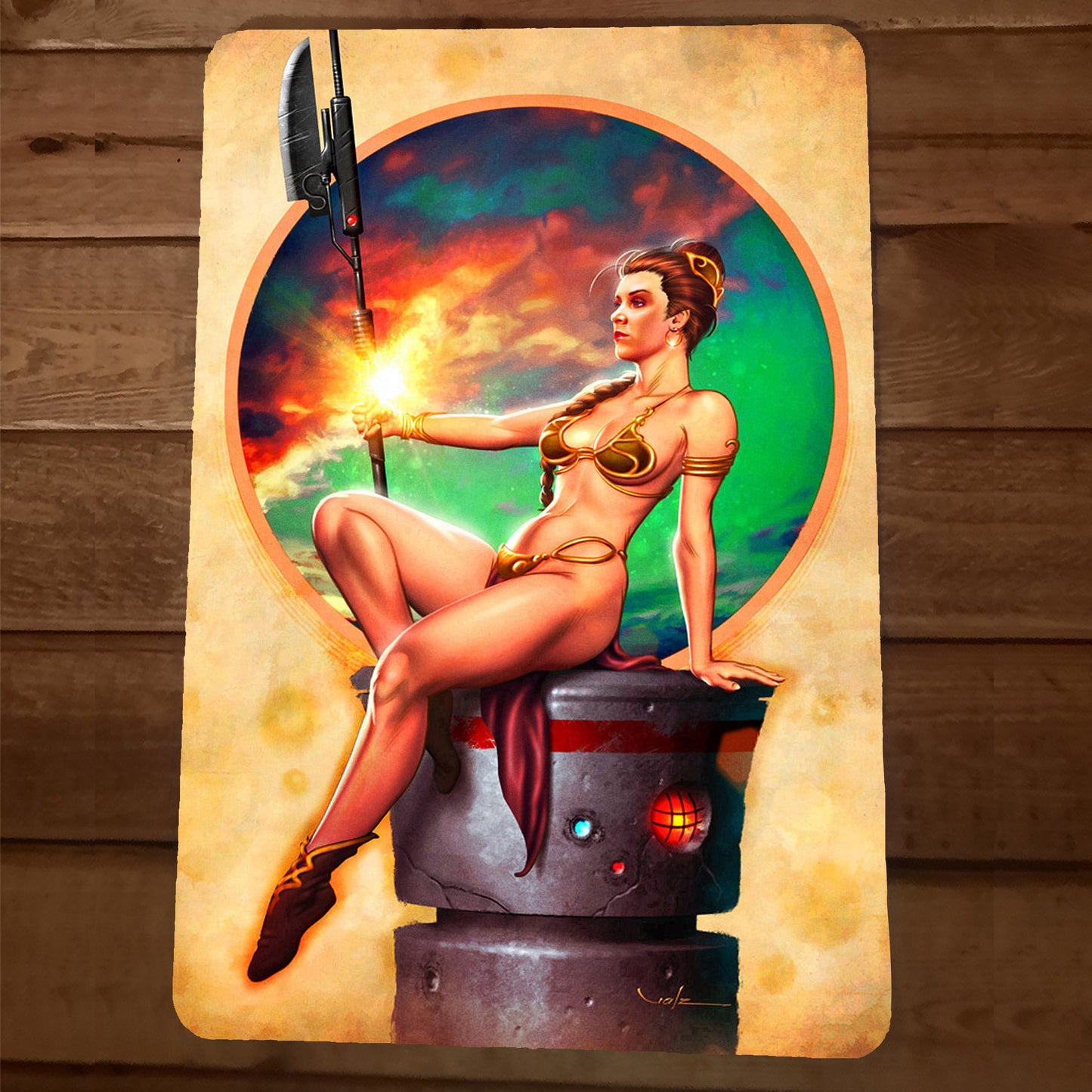 Jedi Princess Leia with Staff  8x12 Metal Wall Sign Sci-Fi Movie Poster Star Wars