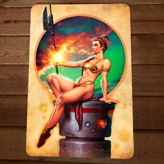 Jedi Princess Leia with Staff  8x12 Metal Wall Sign Sci-Fi Movie Poster Star Wars