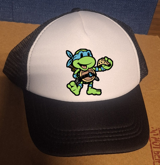 Adjustable Trucker Baseball Hat Blue Ninja Turtle Pizza Leo TMNT