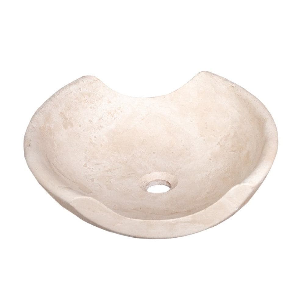Travertine Natural Stone Vessel Sink Bowl Light Beige 16x16x6
