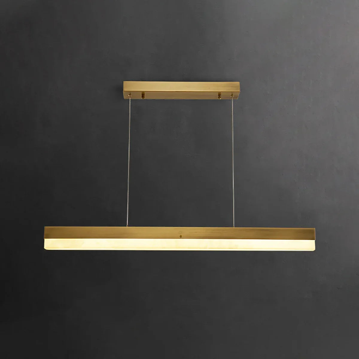 Linear Rectangular Alabaster Pendant Light