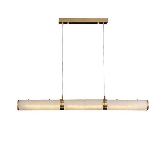 Linear Tubular Alabaster Pendant Light