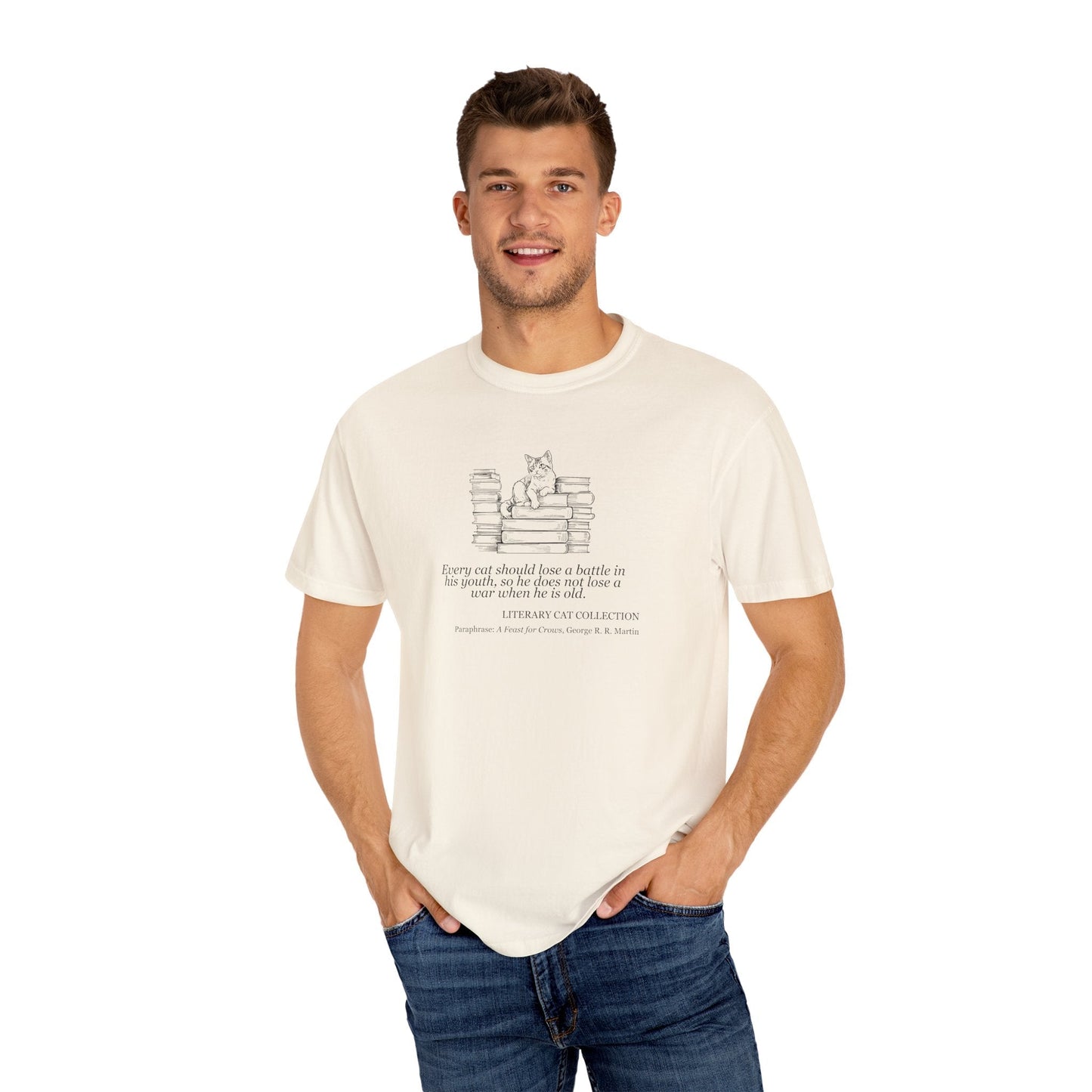Literary Cat Unisex T-Shirt - A Feast for Crows