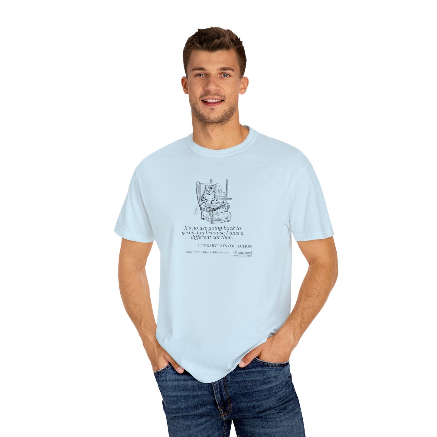 Literary Cat Unisex T-Shirt - Alice in Wonderland