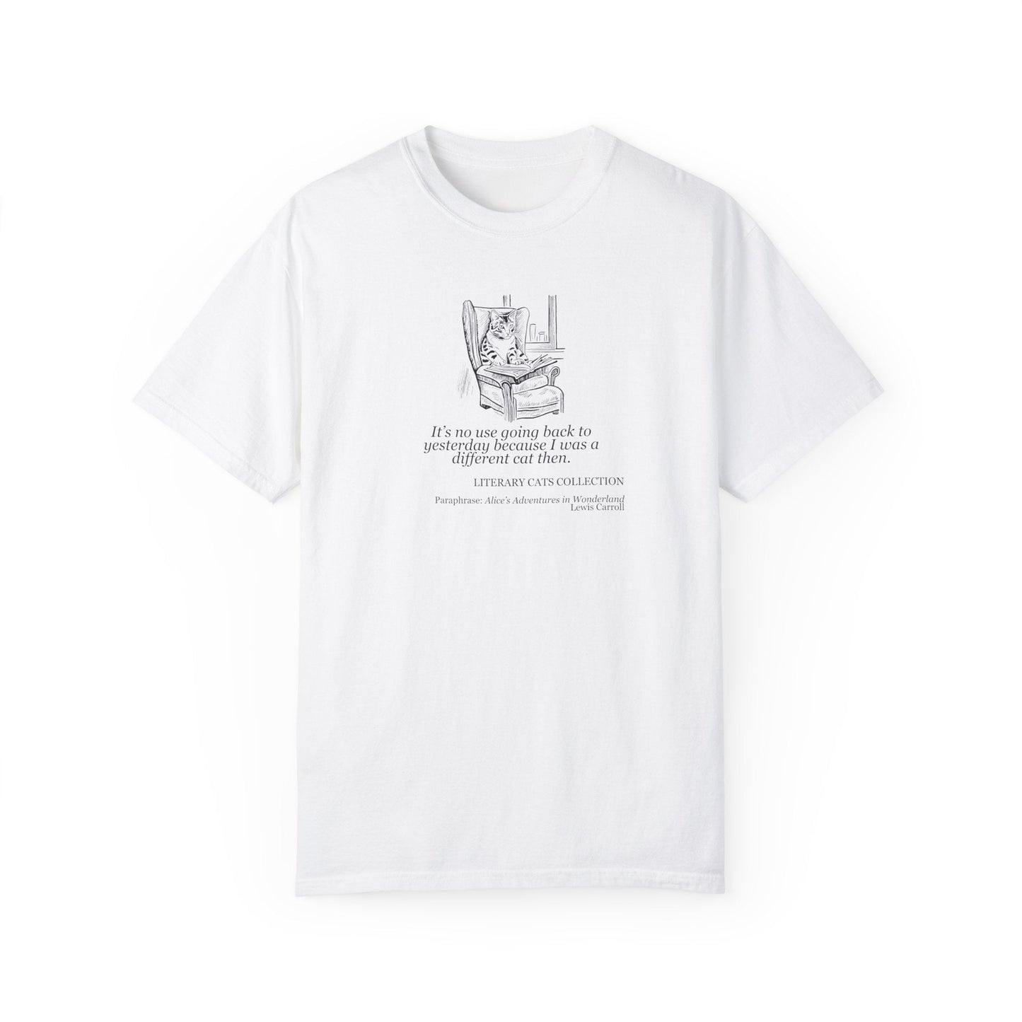 Literary Cat Unisex T-Shirt - Alice in Wonderland