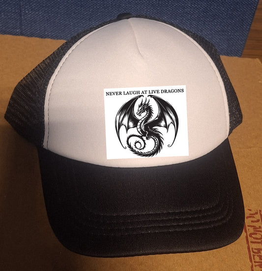 Adjustable Trucker Baseball Hat Never Laugh at Live Dragons