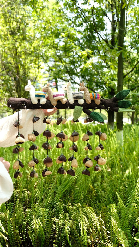 Llama Forest Felt Animal Seed Wind Chime