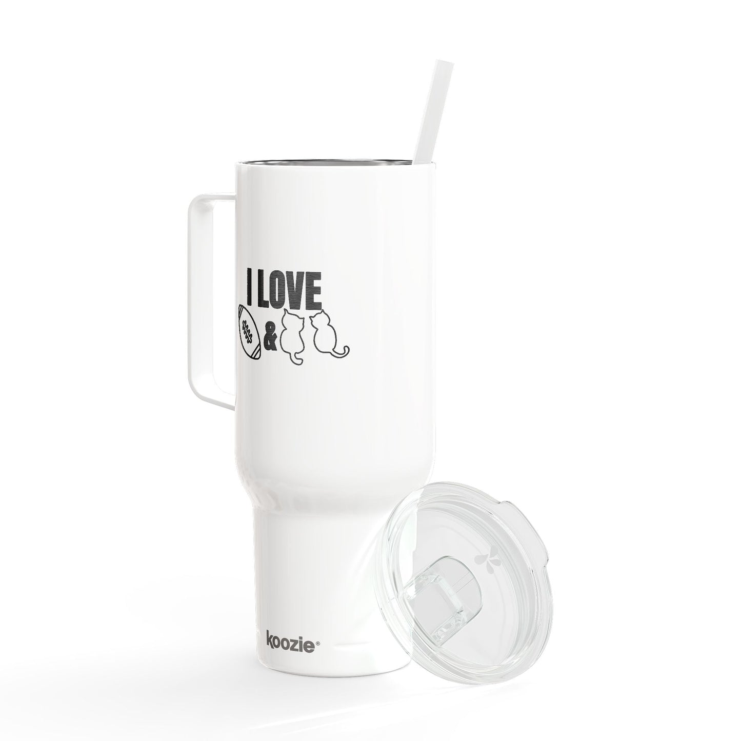 Love Football & Cats Engraved Insulated Tumbler