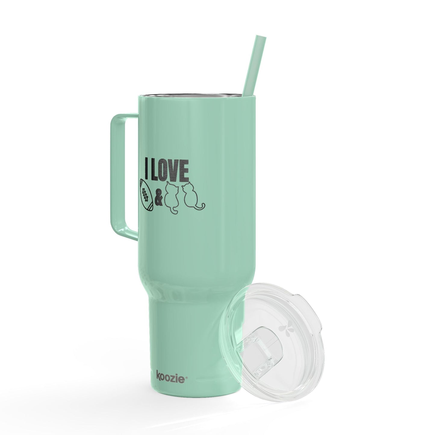 Love Football & Cats Engraved Insulated Tumbler