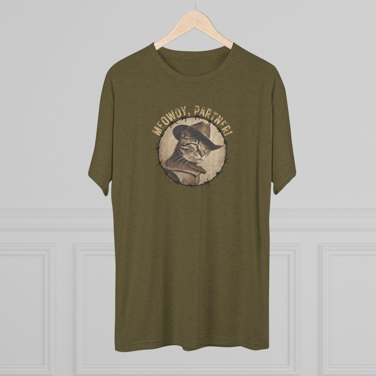 Meowdy Partner Tri-Blend Tee – Funny Cowboy Cat Western Shirt