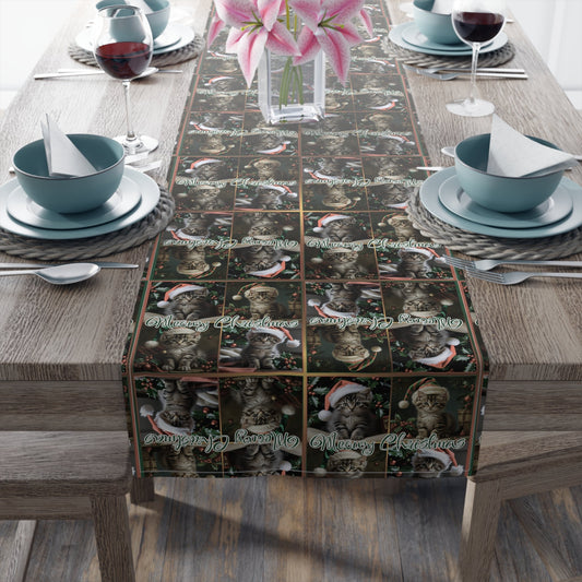 Meowy Christmas Festive Table Runner
