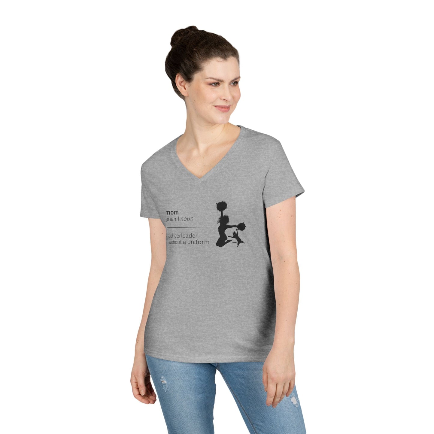 Mom Definition V-Neck T-Shirt - Cheerleader