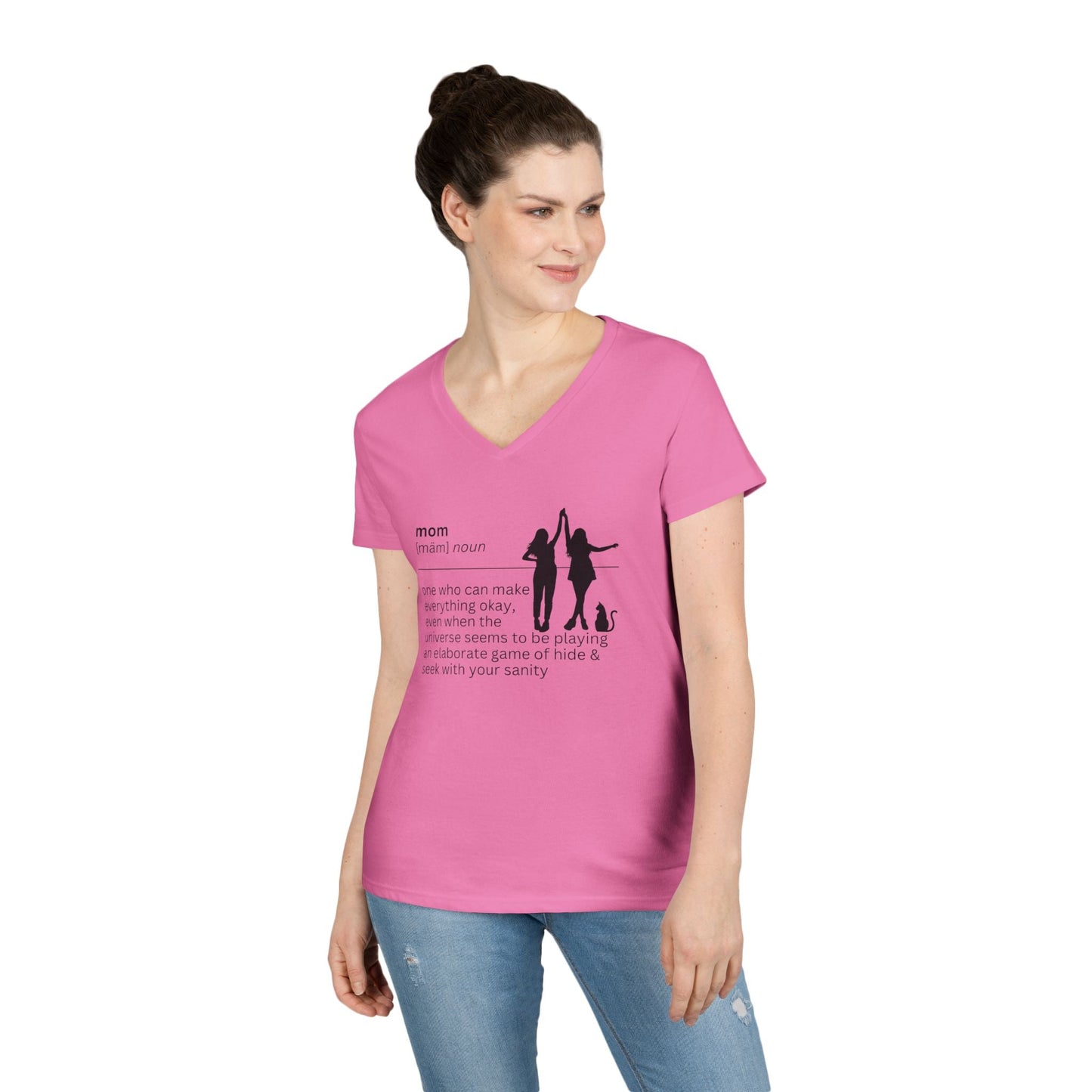 Mom Definition V-Neck T-Shirt - Everything Okay
