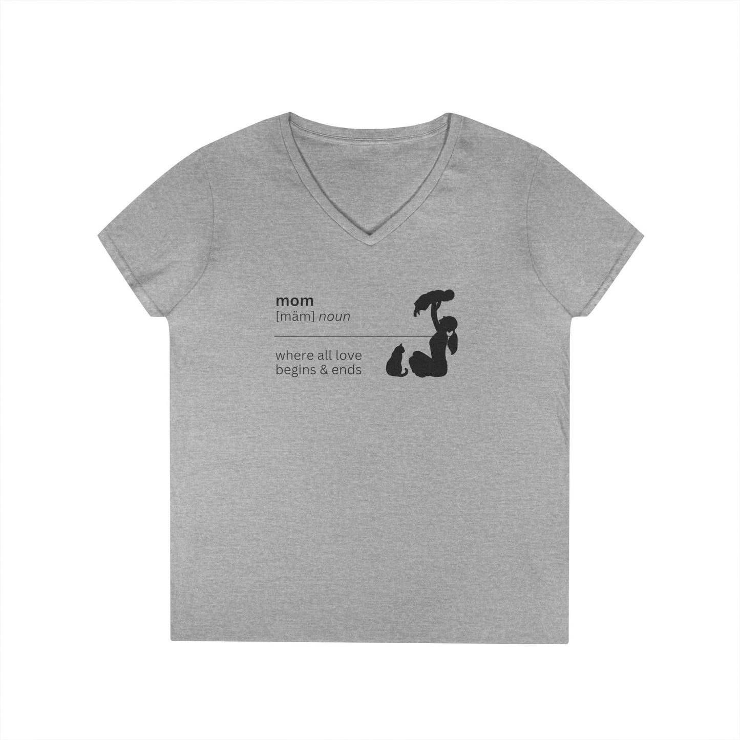 Mom Definition V-Neck T-Shirt - Where Love Begins