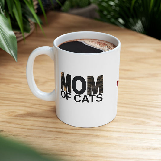 Mom of Cats Ceramic Mug - Perfect Gift for Cat Lovers
