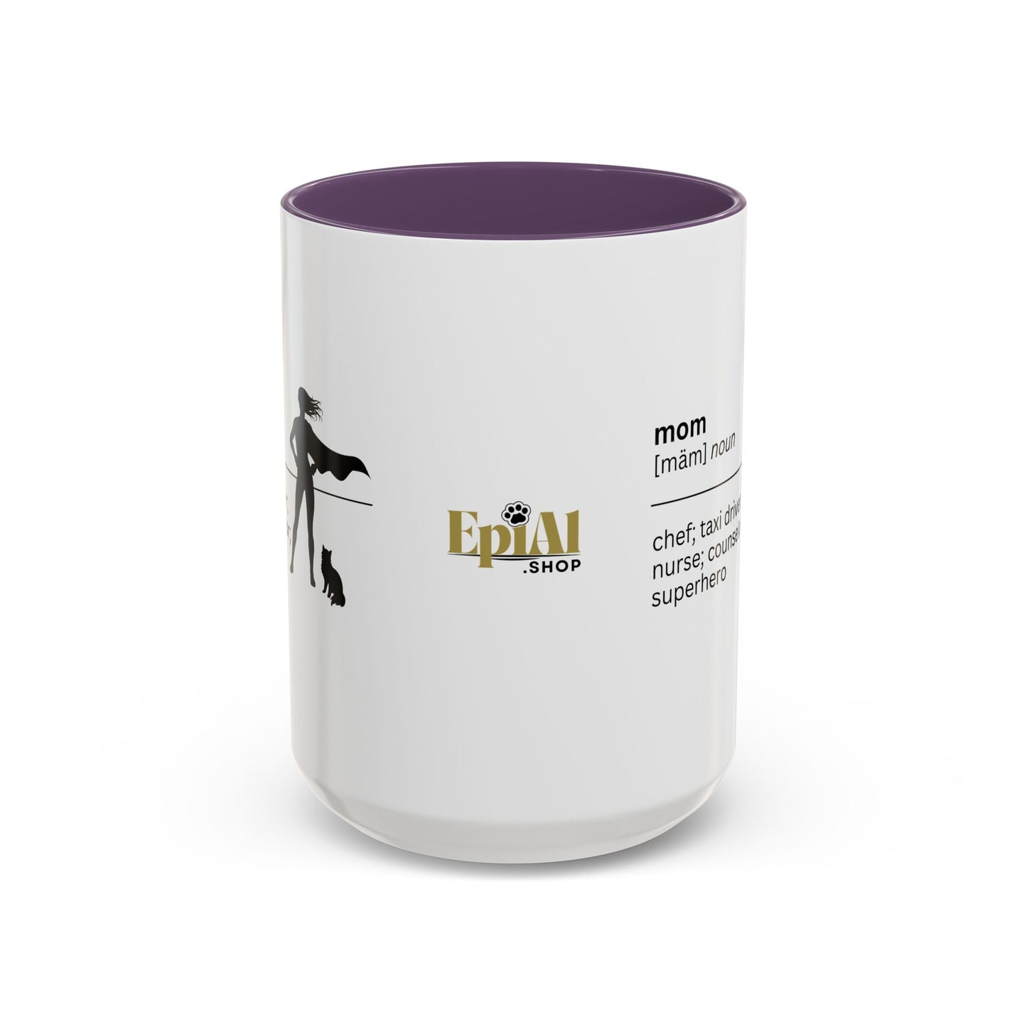 Mom Superhero Accent Coffee Mug - Perfect Gift for Moms