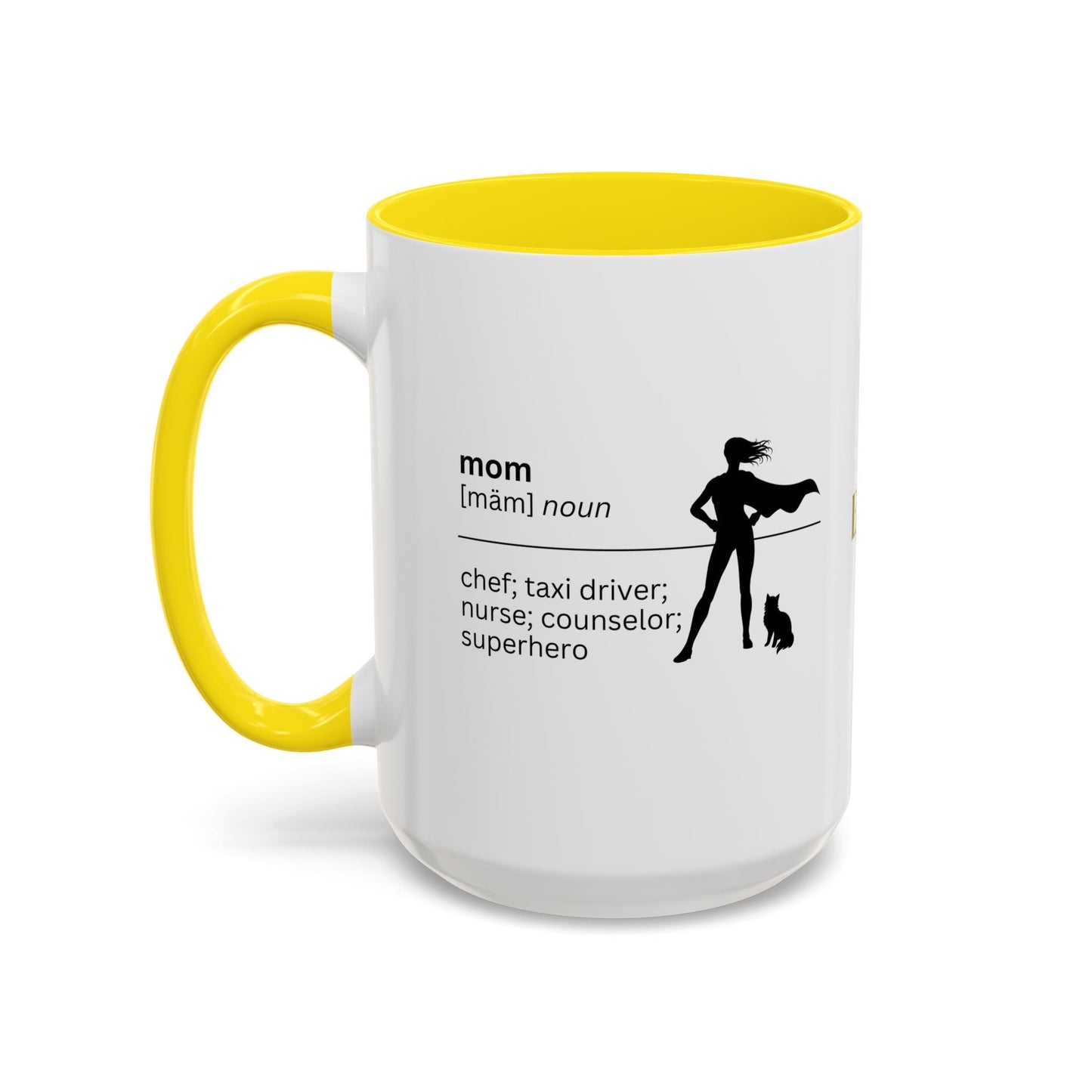 Mom Superhero Accent Coffee Mug - Perfect Gift for Moms