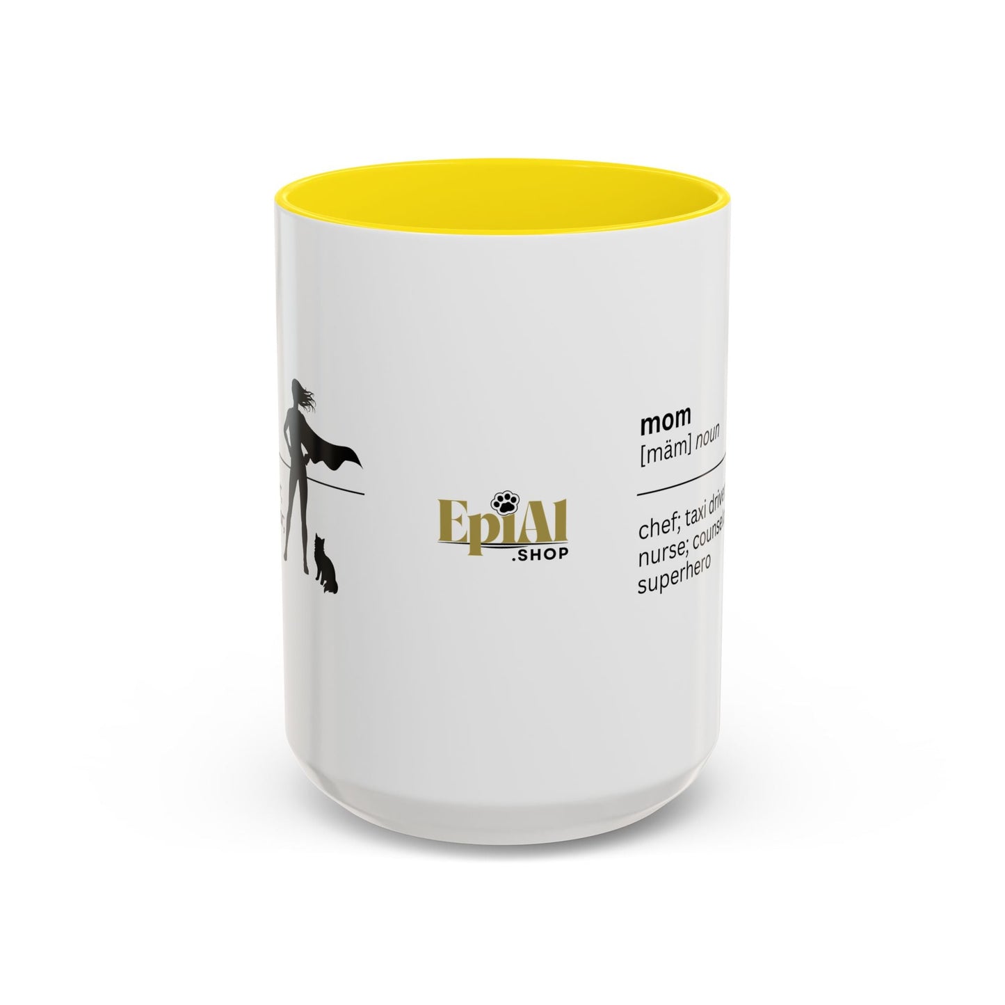 Mom Superhero Accent Coffee Mug - Perfect Gift for Moms