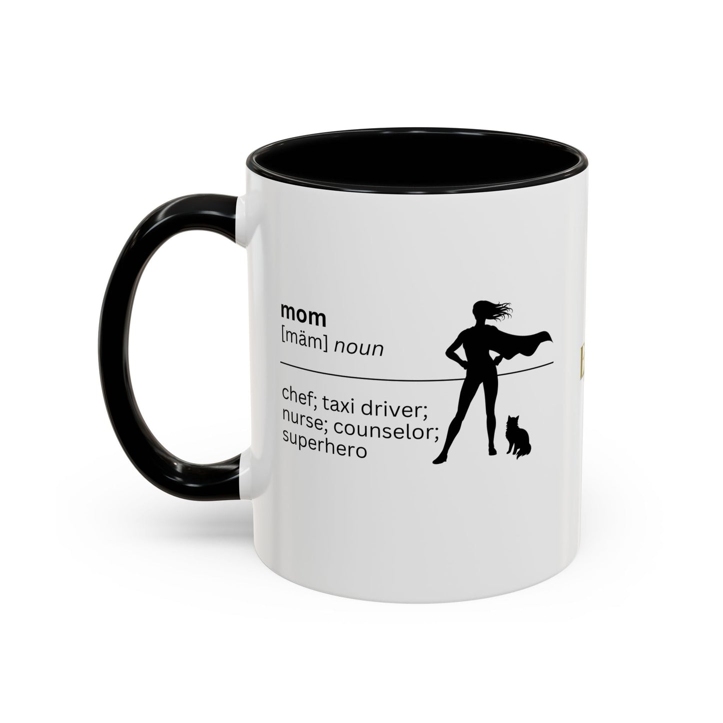 Mom Superhero Accent Coffee Mug - Perfect Gift for Moms