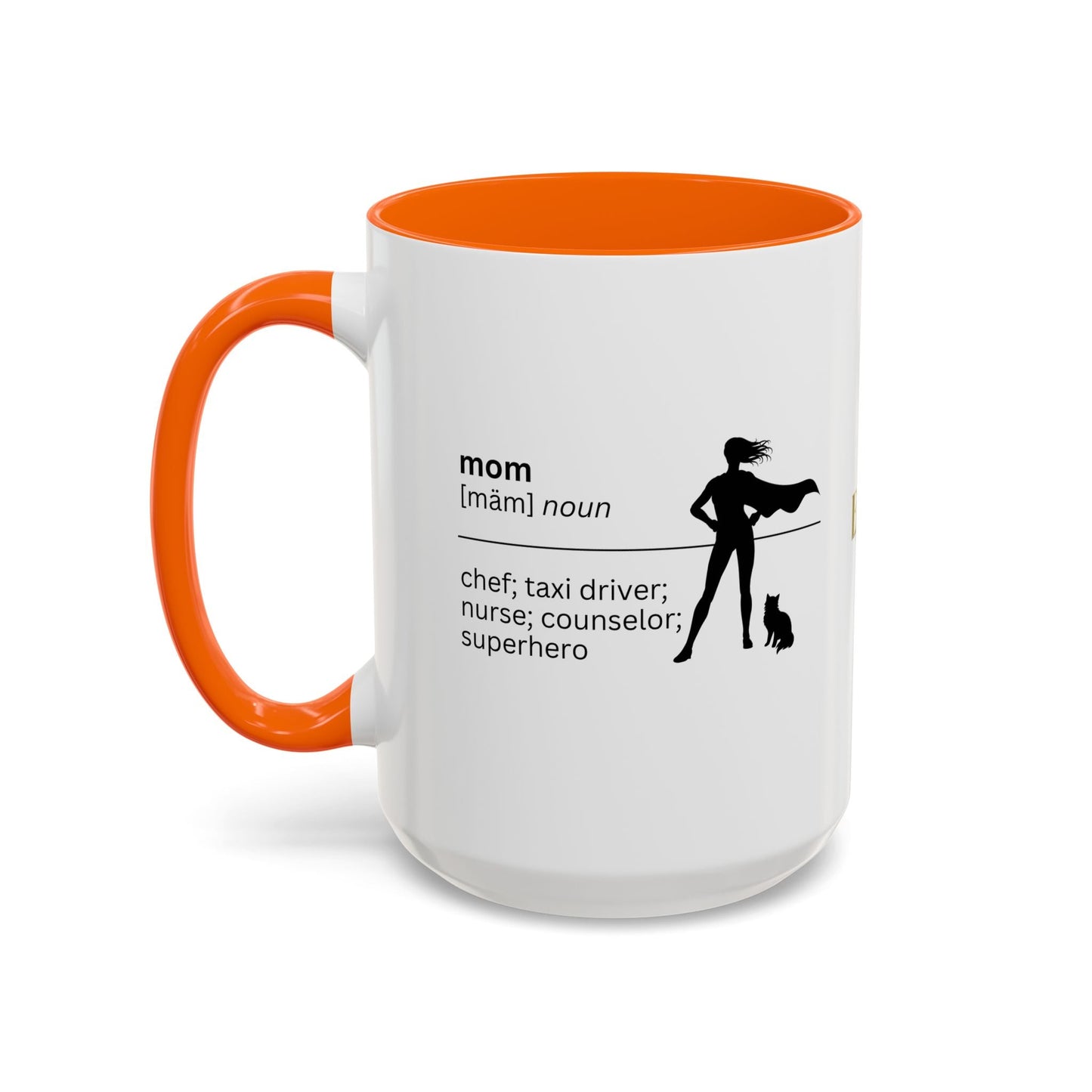 Mom Superhero Accent Coffee Mug - Perfect Gift for Moms