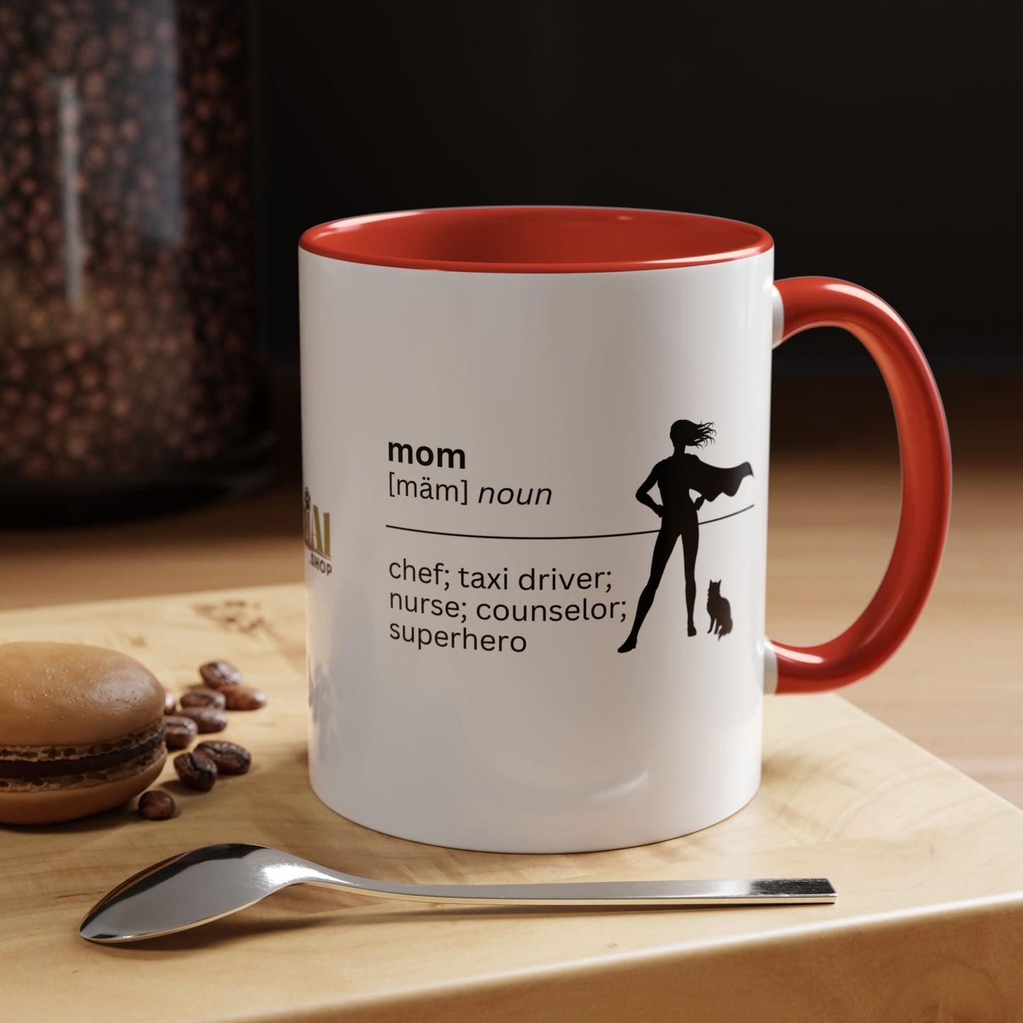 Mom Superhero Accent Coffee Mug - Perfect Gift for Moms