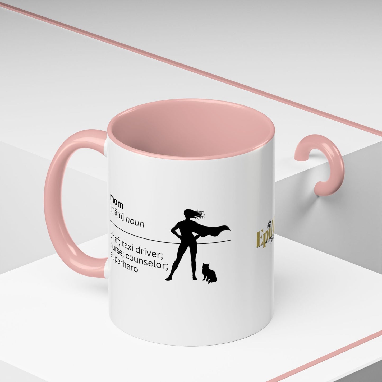 Mom Superhero Accent Coffee Mug - Perfect Gift for Moms