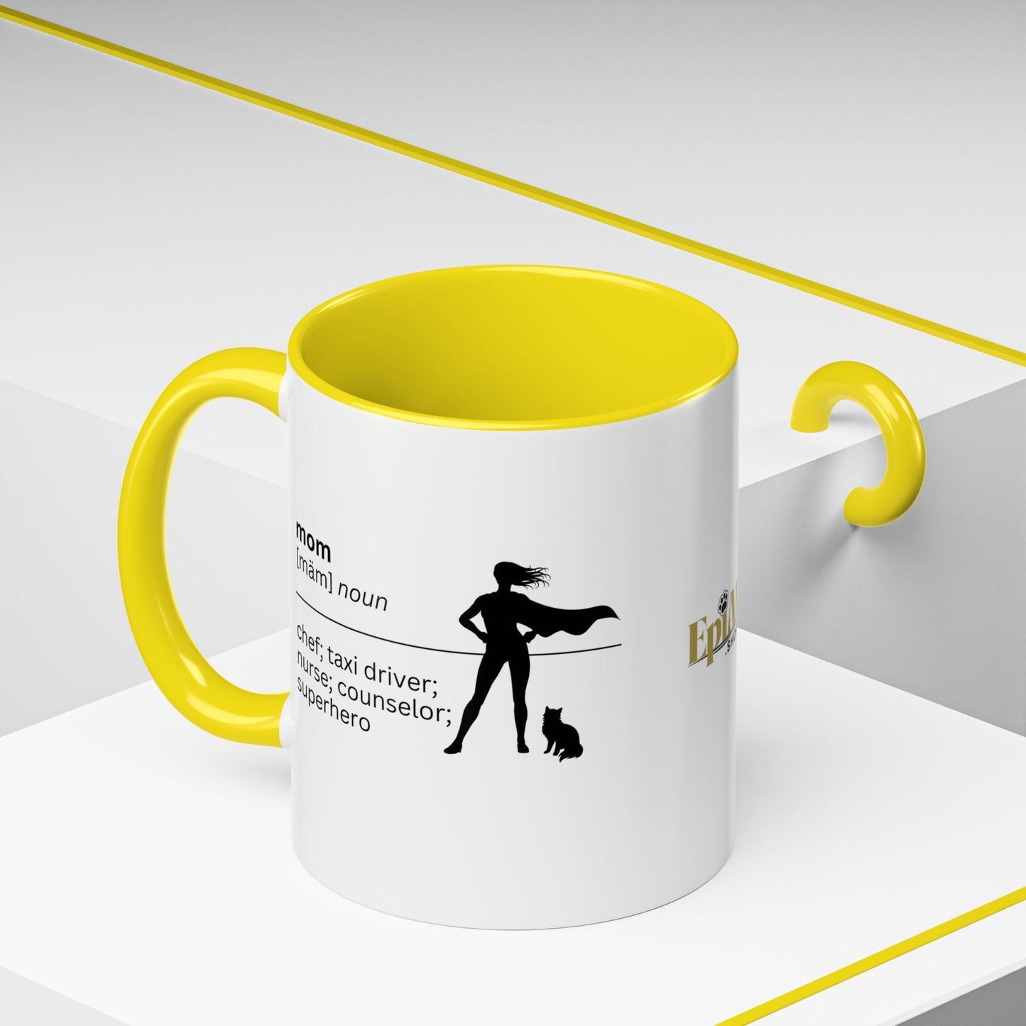 Mom Superhero Accent Coffee Mug - Perfect Gift for Moms