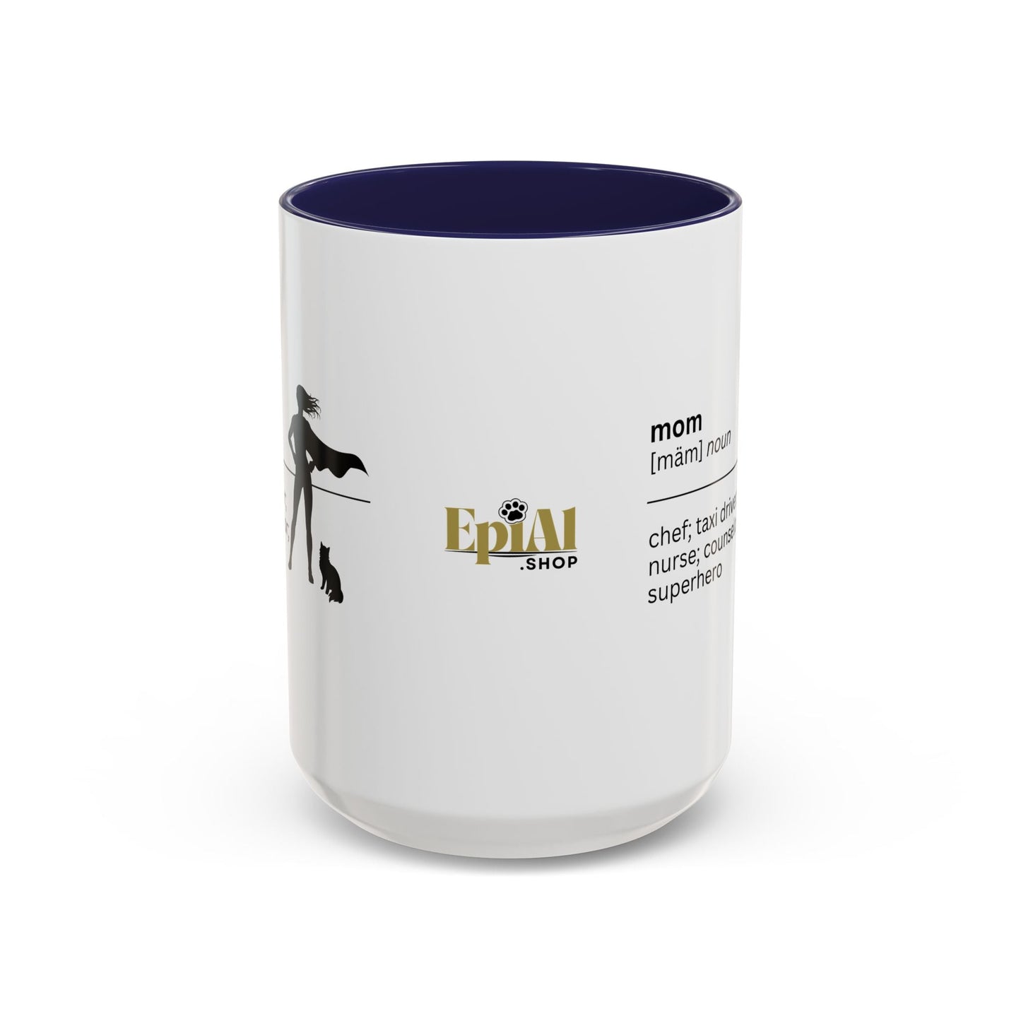 Mom Superhero Accent Coffee Mug - Perfect Gift for Moms