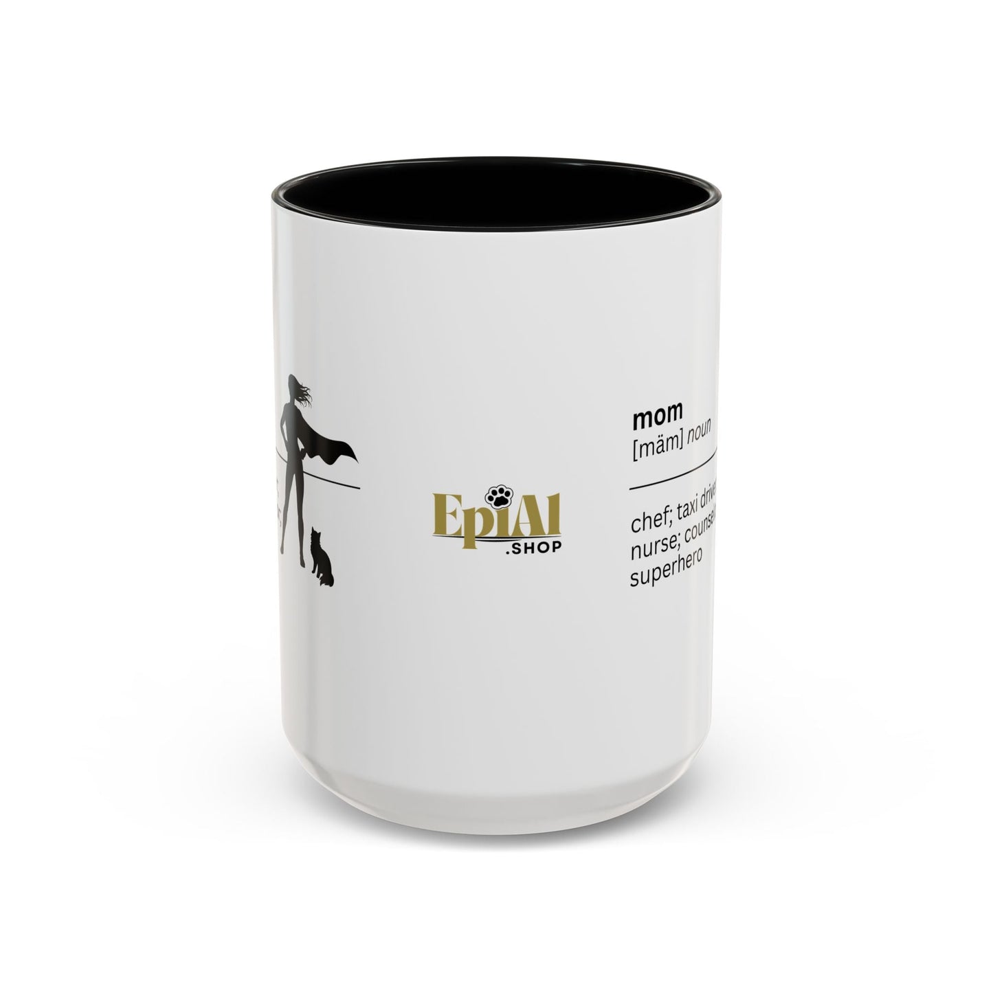 Mom Superhero Accent Coffee Mug - Perfect Gift for Moms