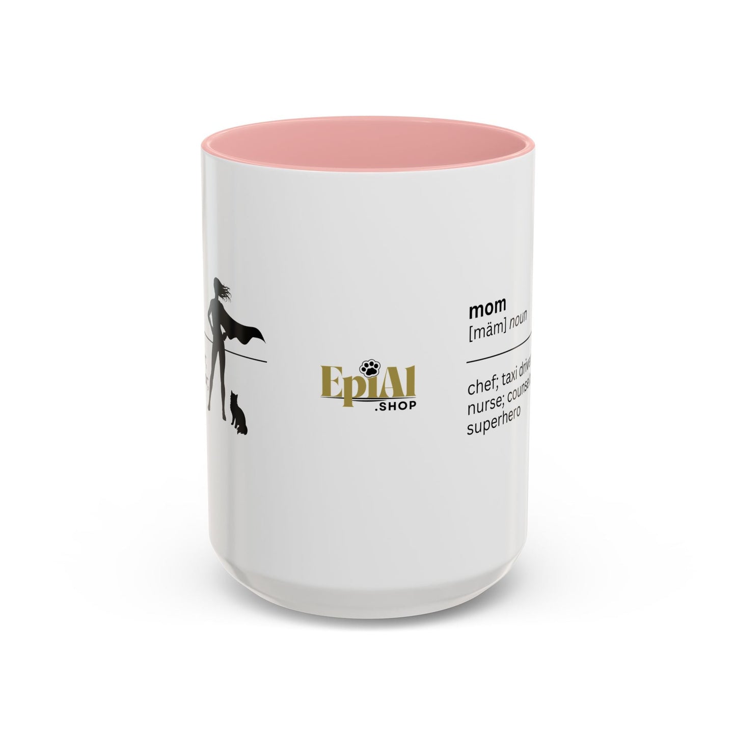 Mom Superhero Accent Coffee Mug - Perfect Gift for Moms